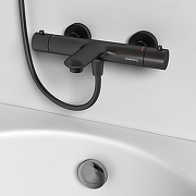 Смеситель для ванны Abelsberg Perfecta INF61101GM с термостатом цвет Космическая сталь-1