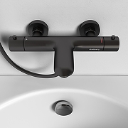 Смеситель для ванны Abelsberg Perfecta INF61101GM с термостатом цвет Космическая сталь-2