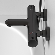 Смеситель для ванны Abelsberg Perfecta INF61101GM с термостатом цвет Космическая сталь-3