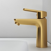 Смеситель для раковины Abelsberg Lineara UNF23508BG цвет Королевское золото-4