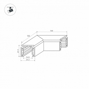 Соединитель угловой L-образный для треков накладных Arlight MAG-ORIENT 036020 цвет арматуры Черный-1