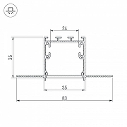 Профиль встраиваемый Arlight SL-LINIA 036225 цвет серебристый-2