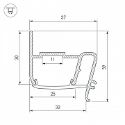 Профиль для контурной подсветки натяжного потолка Arlight STRETCH 040702 цвет серебристый-3