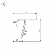 Профиль для установки натяжных потолков с теневым зазором Arlight STRETCH 040704 цвет Черный-2