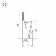 Профиль для установки натяжных потолков Arlight STRETCH 041160 цвет Черный-3