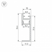 Профиль для плинтусов Arlight PLINTUS 046858 цвет серебристый-2