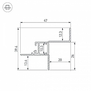 Профиль для контурной подсветки натяжного потолка Arlight СEIL 052241 цвет белый-4