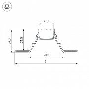 Профиль встраиваемый Arlight FANTOM 052543 цвет белый-4