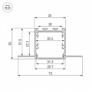 Профиль встраиваемый Arlight LINIA32 056262 цвет серебристый-2