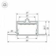 Профиль встраиваемый Arlight LINIA45 059412 цвет серебристый-2