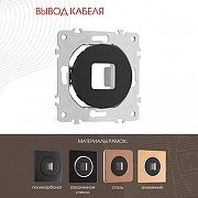 Розетка для вывод кабеля без рамки Arte Milano am-202 202.49-1.black цвет Черный-1