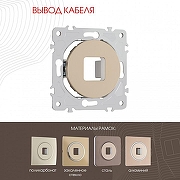 Розетка для вывод кабеля без рамки Arte Milano am-202 202.49-1.shampan цвет Бежевый-1
