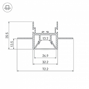 Профиль встраиваемый Arlight Foled-Ceil-Center 23863 цвет серый-3