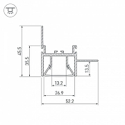 Профиль встраиваемый Arlight Foled-Wall 23865 цвет серый-2