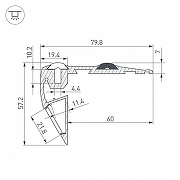 Профиль накладной Arlight Step-Front 23866 цвет серый-2