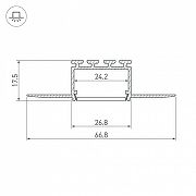 Профиль встраиваемый Arlight Pls-f-hide 23962 цвет серый-2