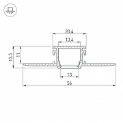 Профиль встраиваемый Arlight Pds-f-hide 24017 цвет серый-2
