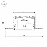 Профиль встраиваемый Arlight SL-LINIA 29507 цвет серебро-2