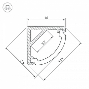 Профиль накладной угловой внутренний Arlight ARH-KANT 36321 цвет серебро-3