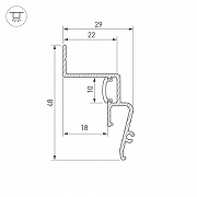 Профиль для контурной подсветки натяжного потолка Arlight STRETCH 39510 цвет черный-3