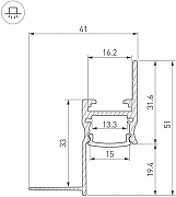 Профиль для контурной подсветки ГКЛ потолка Arlight ARH-CEIL 45554 цвет белый-3