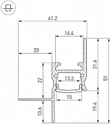 Профиль для контурной подсветки ГКЛ потолка Arlight ARH-CEIL 45555 цвет черный-3