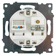 ТВ-розетка и розетка Ethernet RJ-45 без рамки Stekker GLS00-7106-01 49181 цвет Белый-2