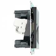 ТВ-розетка и розетка Ethernet RJ-45 без рамки Stekker Катрин 49182 цвет Черный-3