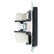 ТВ-розетка и розетка Ethernet RJ-45 без рамки Stekker Катрин 49182 цвет Черный-4