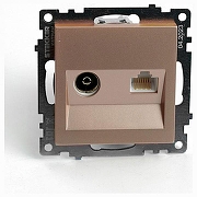 ТВ-розетка и розетка Ethernet RJ-45 без рамки Stekker GLS00-7106-02 49184 цвет Бежевый