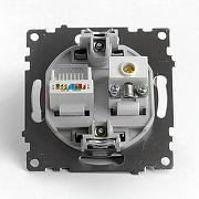 ТВ-розетка и розетка Ethernet RJ-45 без рамки Stekker GLS00-7106-04 49185 цвет Коричневый-2