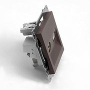 ТВ-розетка и розетка Ethernet RJ-45 без рамки Stekker GLS00-7106-04 49185 цвет Коричневый-3