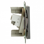 ТВ-розетка и розетка Ethernet RJ-45 без рамки Stekker Катрин 49417 цвет Графит-5