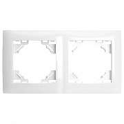 Рамка на 2 поста Stekker Эрна Элегант 49630 цвет Белый