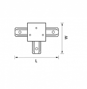 Соединитель T-образный для треков Lightstar Barra 501137 цвет арматуры Черный-1