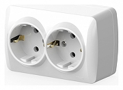 Розетка двойная с заземлением Elbi Eleсtriс Alsu 7 504-010200-907 цвет Белый-1