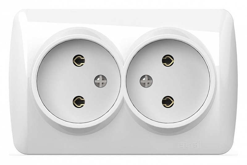 Розетка двойная без заземления Elbi Eleсtriс Alsu 7 504-010200-908 