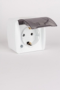 Розетка с заземлением с крышкой Elbi Eleсtriс Alsu 7 504-010215-218 цвет Белый-9