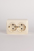 Розетка двойная с заземлением Elbi Eleсtriс Alsu 7 504-010300-907 цвет Бежевый-6
