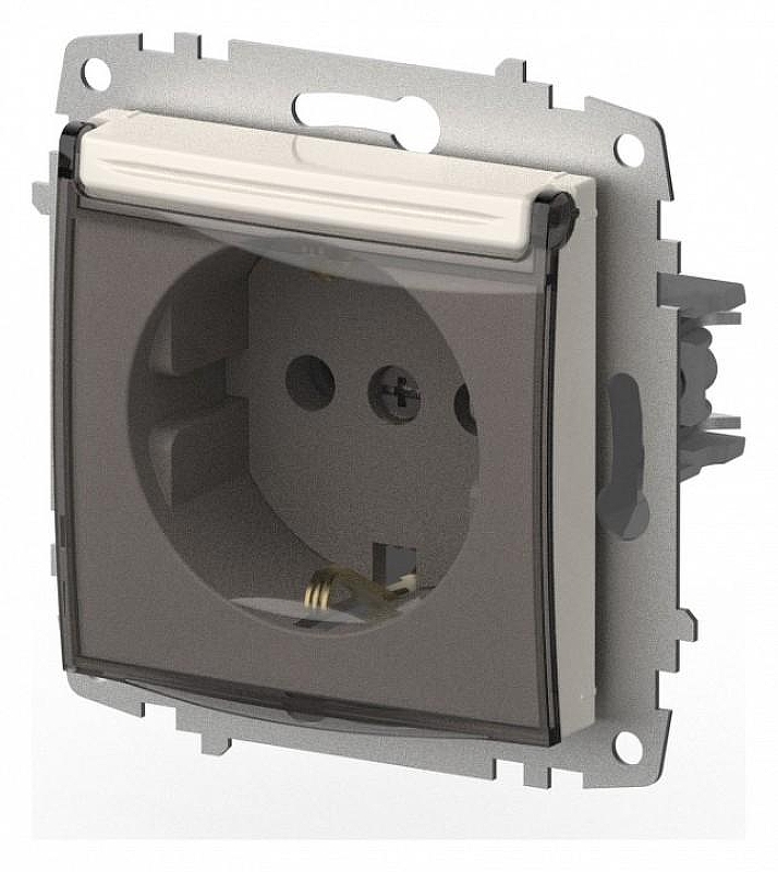 Розетка с заземлением с крышкой, без рамки Elbi Eleсtriс Zena Vega 609-010200-218 
