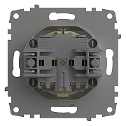 Розетка с заземлением и со шторкой, без рамки с крышкой Elbi Eleсtriс Zena Vega 609-010200-219 цвет Белый-3