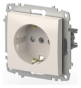 Розетка с заземлением и со шторкой, без рамки Elbi Eleсtriс Zena Vega 609-010200-243 цвет Белый