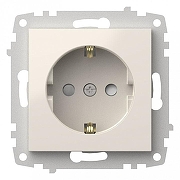Розетка с заземлением и со шторкой, без рамки Elbi Eleсtriс Zena Vega 609-010200-243 цвет Белый-1