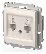 Розетка двойная Ethernet RJ-45 без рамки Elbi Eleсtriс Zena Vega 609-010200-248 цвет Белый