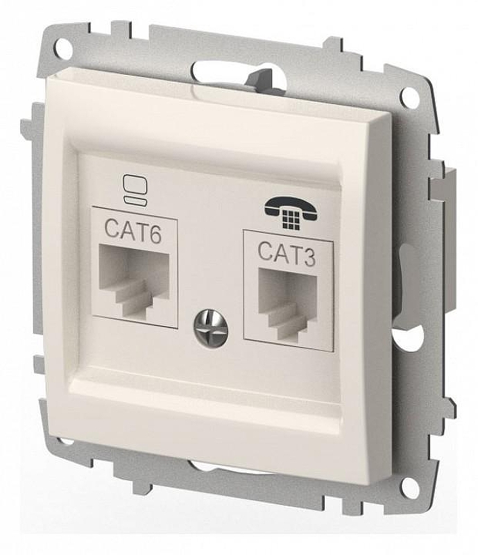 Розетка двойная RJ-12 и Ethernet RJ-45, без рамки Elbi Eleсtriс Zena Vega 609-010200-249 