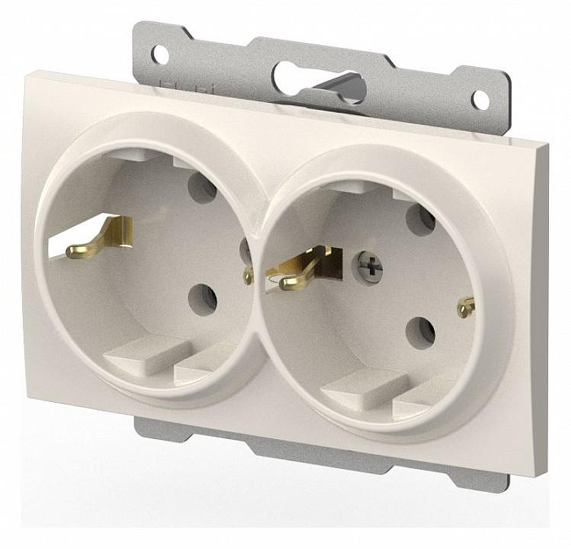 Розетка двойная с заземлением, без рамки Elbi Eleсtriс Zena Vega 609-010200-907 