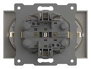 Розетка двойная с заземлением, без рамки Elbi Eleсtriс Zena Vega 609-010200-907 цвет Белый-3