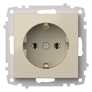 Розетка с заземлением, без рамки Elbi Eleсtriс Zena Vega 609-010300-217 цвет Бежевый-1