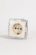 Розетка с заземлением, без рамки Elbi Eleсtriс Zena Vega 609-010300-217 цвет Бежевый-4