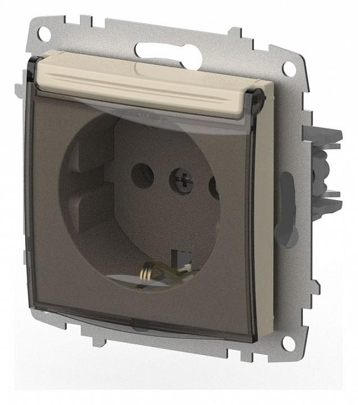 Розетка с заземлением с крышкой, без рамки Elbi Eleсtriс Zena Vega 609-010300-218 